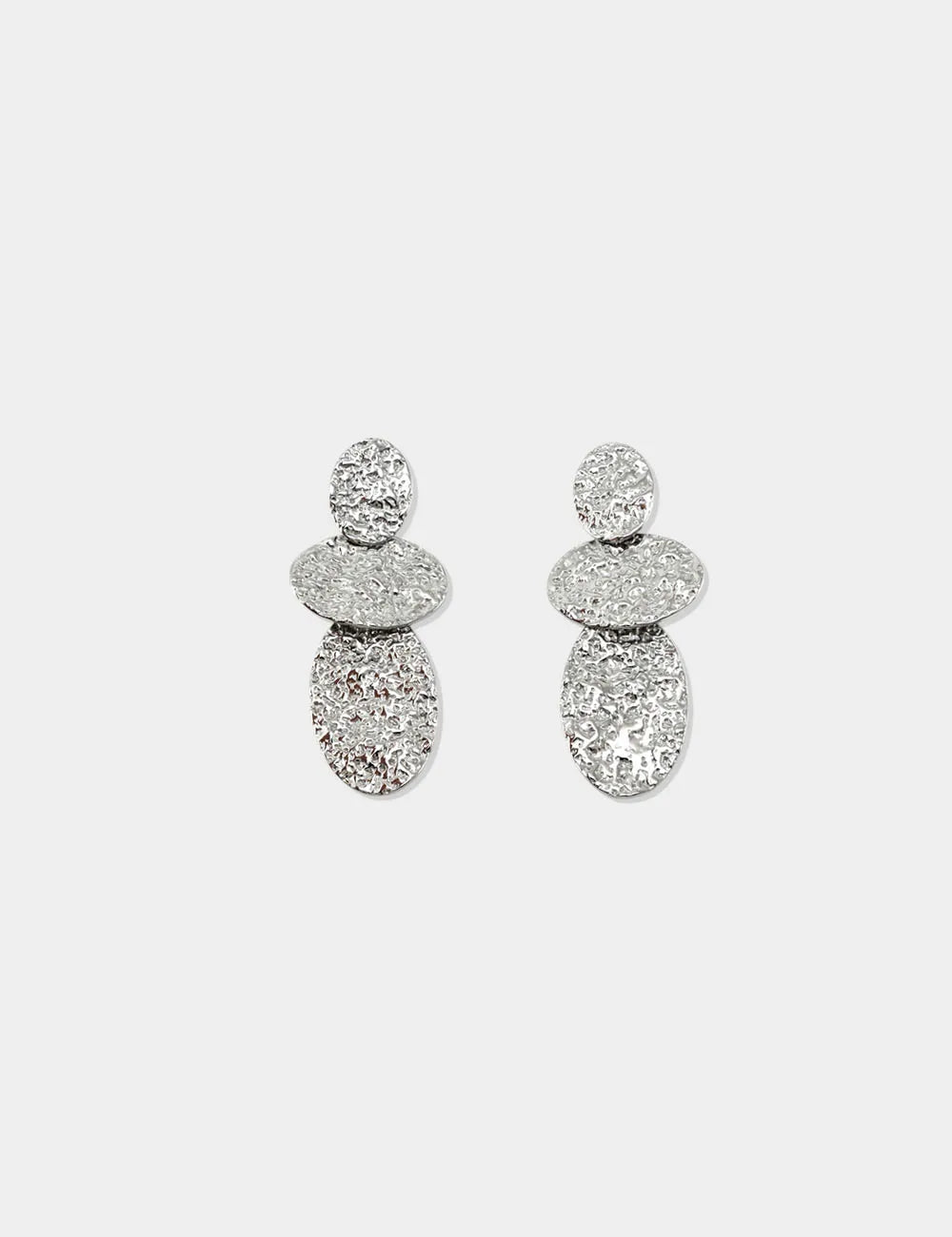 Pendientes Óvalos Plateados