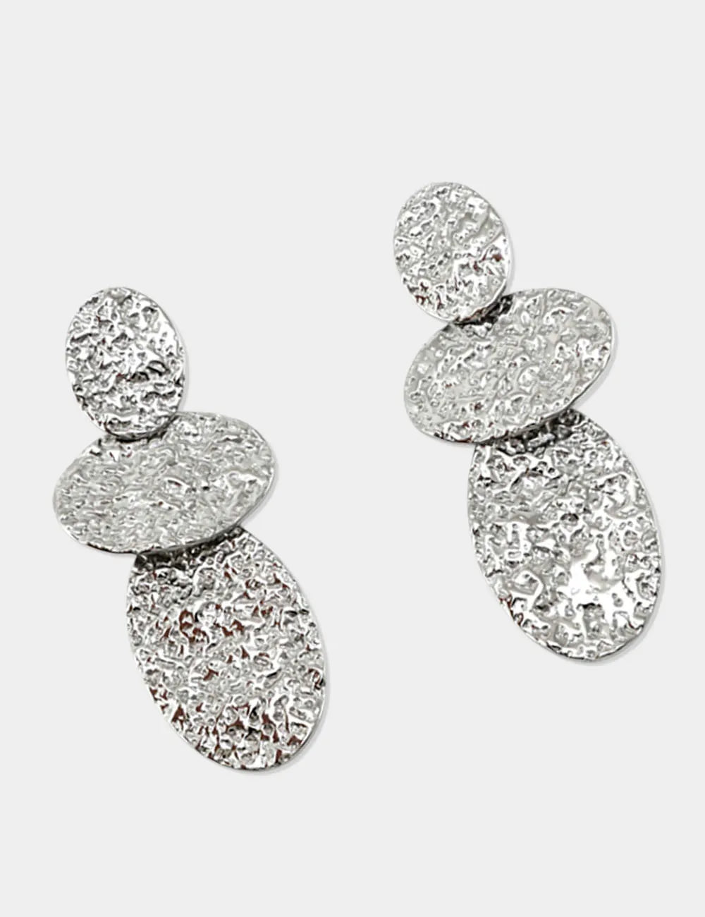 Pendientes Óvalos Plateados