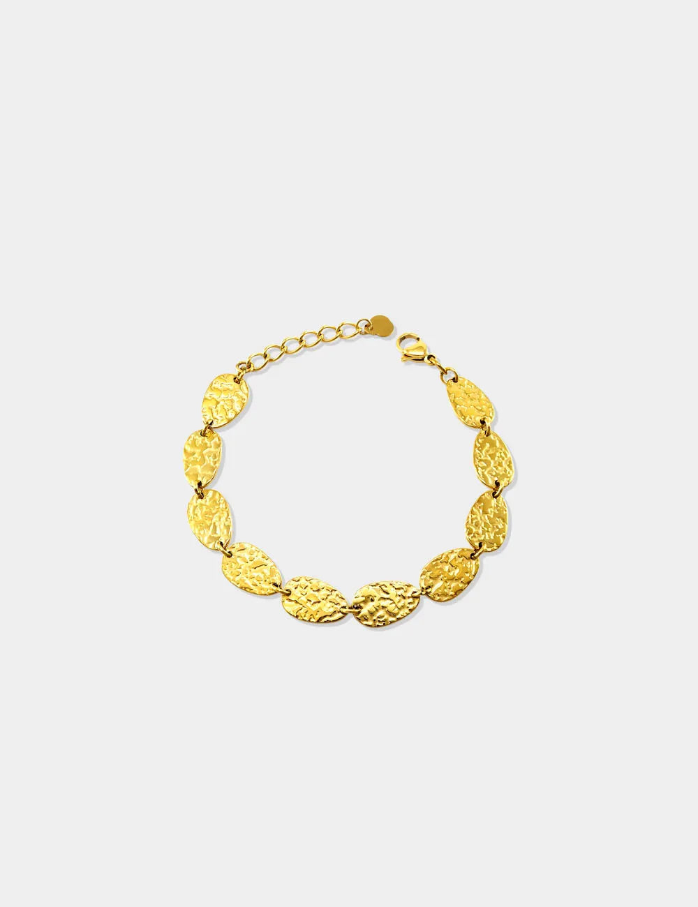 Pulsera Acero Chapas Doradas