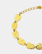 Pulsera Acero Chapas Doradas
