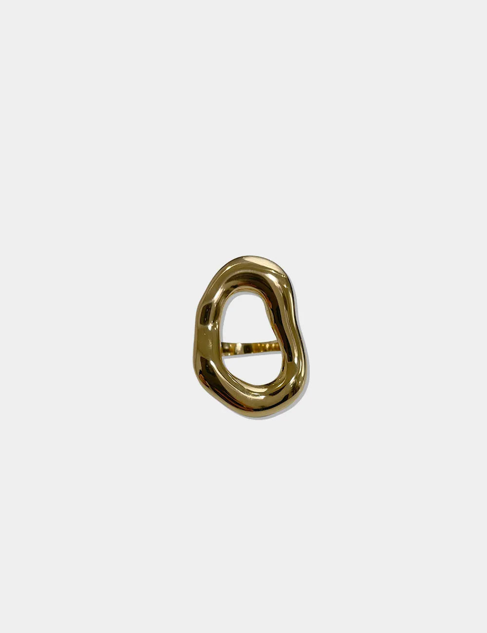 Anillo Acero Ovalado Dorado