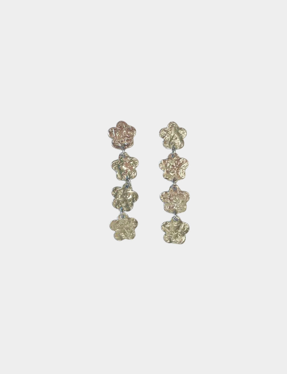 Pendientes Acero Flores Plata